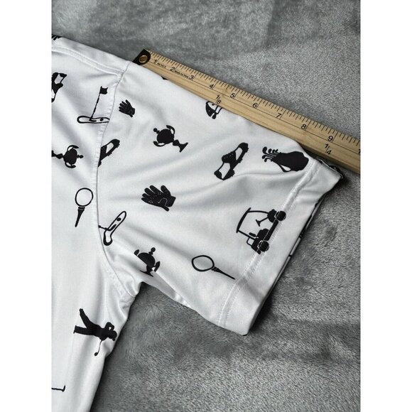 Deolax Polo Shirt Mens Large All Over Print Golf Performance Stretch Golfer - Picture 12 of 13